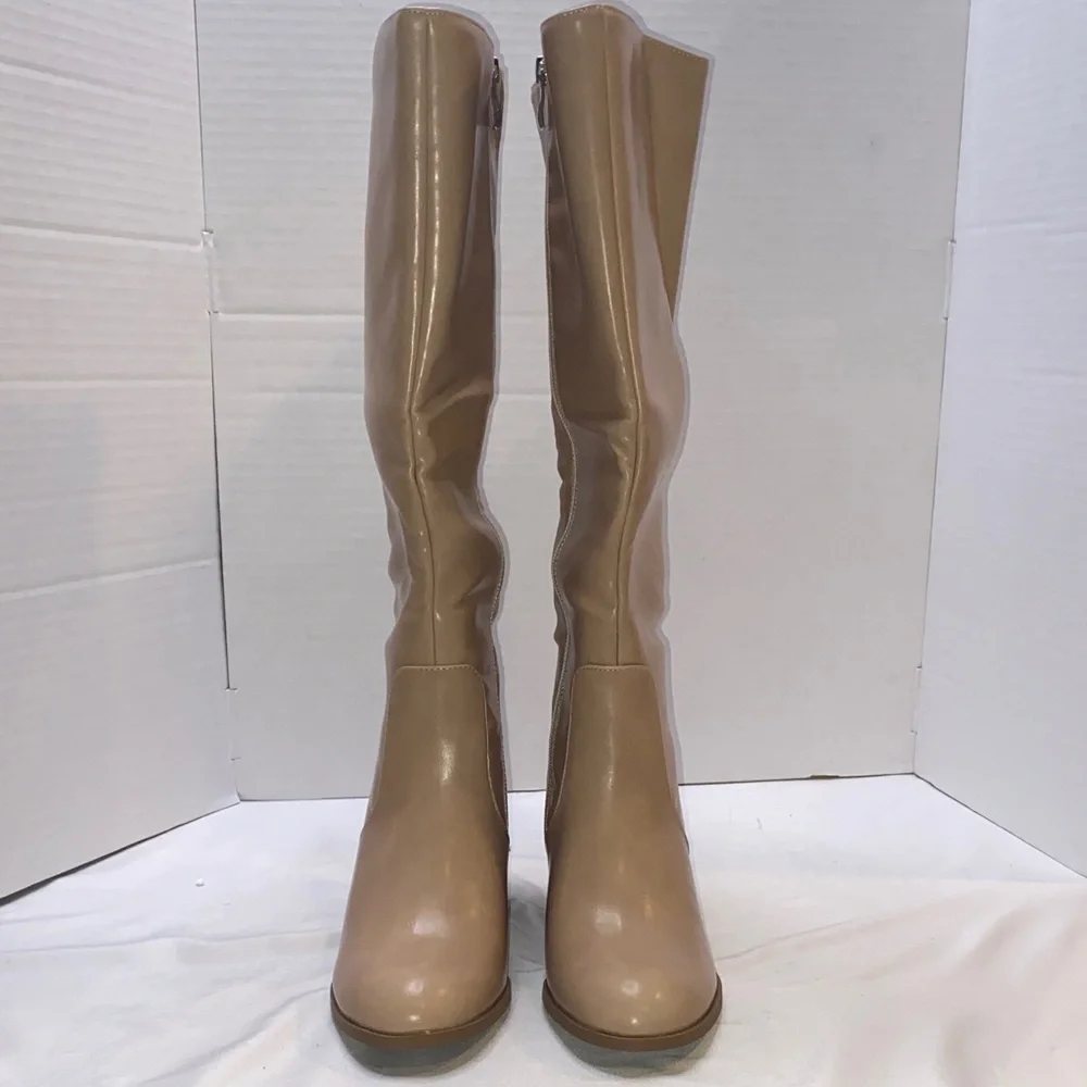 Journee Collection Romilly Beige‎ Over-the-Knee Block Heel Boots